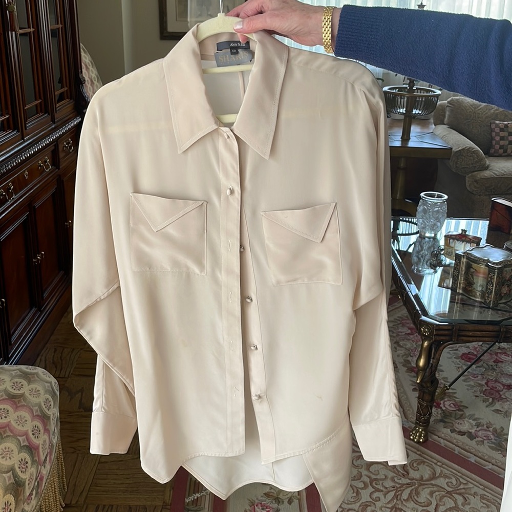 Shari’s Place Long Sleeve Button Up Taupe